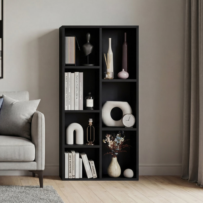 Cube Storage Unit With Open Shelving Modern Multi-Purpose Storage Organiser for Living Room Bedroom & Office, Black