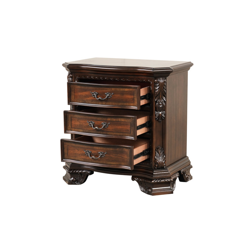Table de chevet en noyer avec finition solide pour la décoration de la chambre à coucher, matériaux de table de chevet et espace de rangement pratique