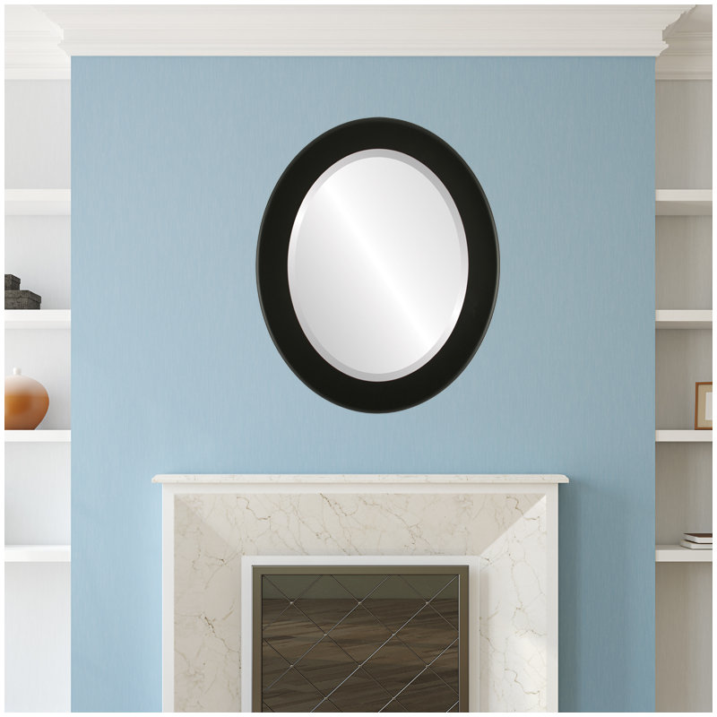 Raghul Wall Mirror, 19" H x 15" W, Matte Black
