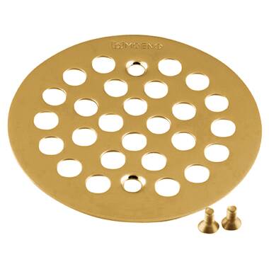 Premier Copper Products 4.25 Round Shower Drain Cover in Polished Brass