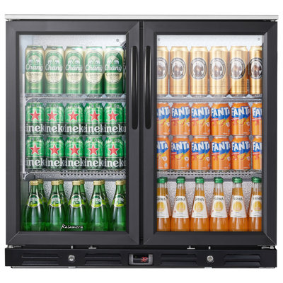 Kalamera two-door 7.3cu.ft back bar undercounter commercial beverage cooler with 304 S/S top board on Fridge.com