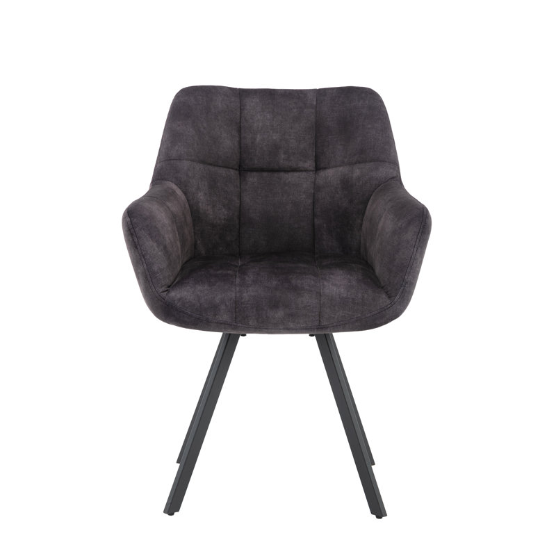 Basanti 48cm H Fabric Upholstered Armchair, Charcoal