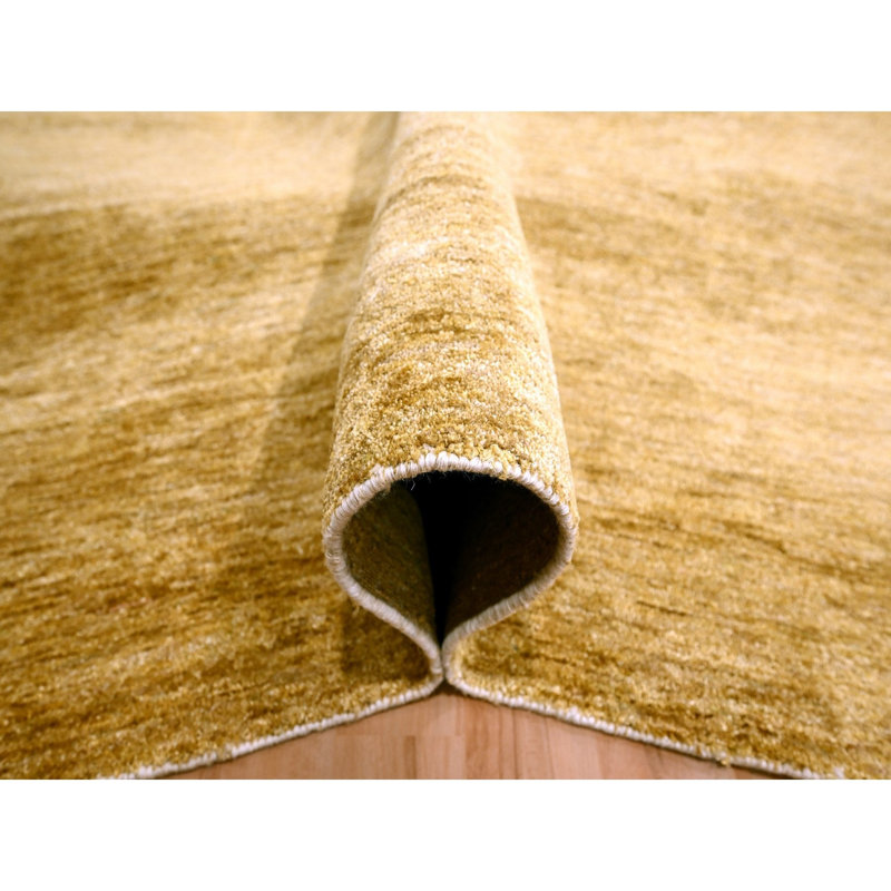 9'x12'1" Copper Brown Plain Solid Design Pure Sari Silk Hand Knotted Rug 92878B24B9BC443F8443A4E43AC908FD