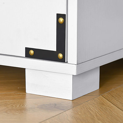 Armoire de cuisine avec armoire à 4 portes et tablettes de rangement, armoire de rangement autoportante