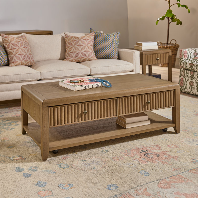 Drift Rectangular Coffee Table With Casters