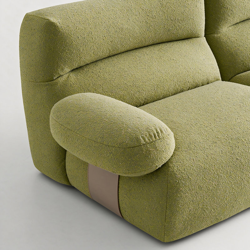 Canapé en tissu luxueux de style français., L 95,2 po, Ours en peluche vert, Vert