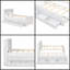 Lit plateforme simple avec lit gigogne, tête de chargement USB et 3 tiroirs - blanc-165376776