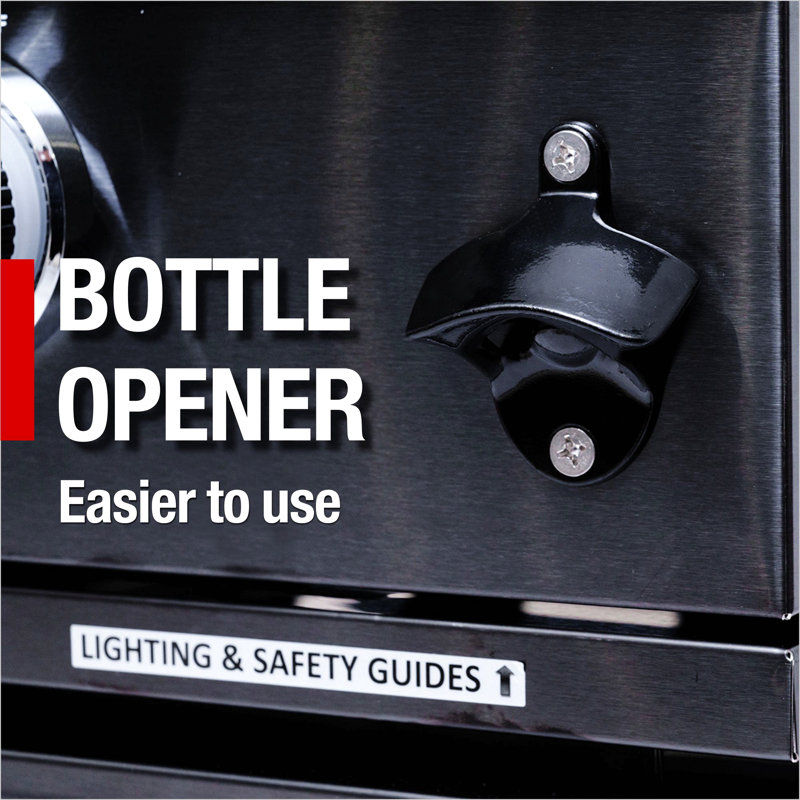 Îlot de cuisine de 43 pouces à 6 brûleurs et 85 000 BTU de cuisine au gaz en acier inoxydable pour barbecue et îlot de cuisine + réfrigérateur à vin compact + ensemble de rôtisserie + comptoirs en granite + évier en acier inoxydable