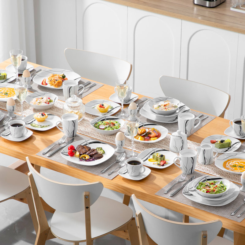 Service de table en porcelaine 50 pièces Deno pour 6 personnes