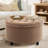 Classic 28-Inch Wide Button Tufted Round Storage Ottoman With Lift-Off Lid-873131502