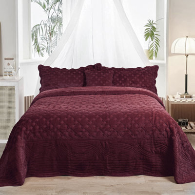 4 Piece Tatami Quilted Faux Fur Set