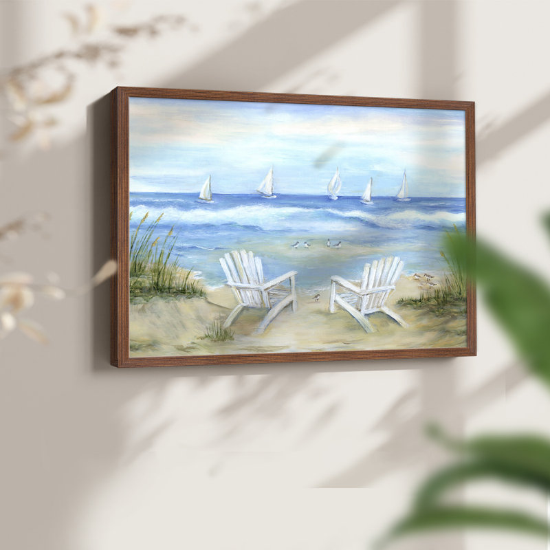 Seaside Escape -Framed Print - Restickable, Walnut, 22" H x 28" W