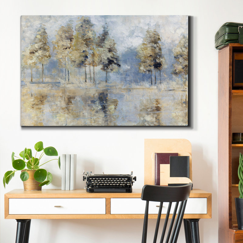 «Blue Golden Forest», reproduction d'art sur toile tendue, H 60 po x l 40 po x P 1 po