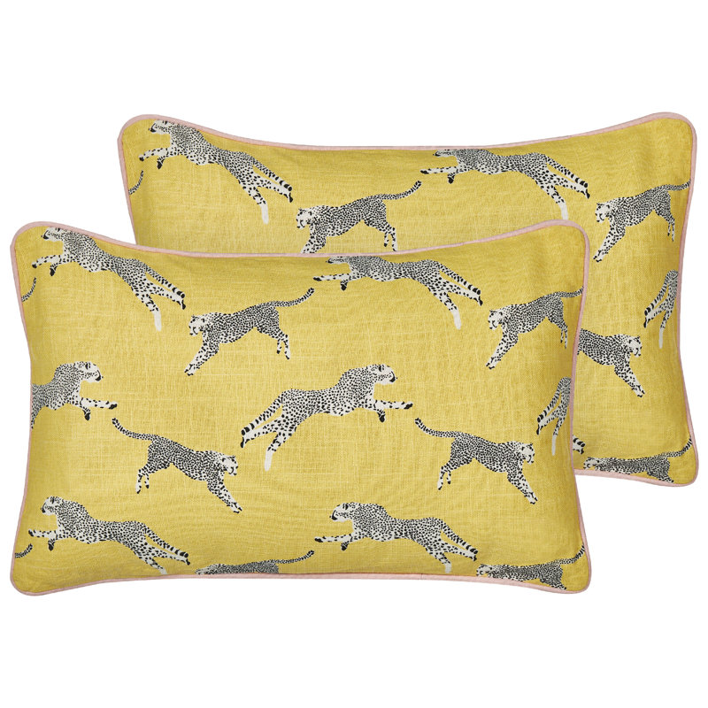 Dimaggio Animal Print Rectangular Cushion, 30cm H x 50cm W, Yellow
