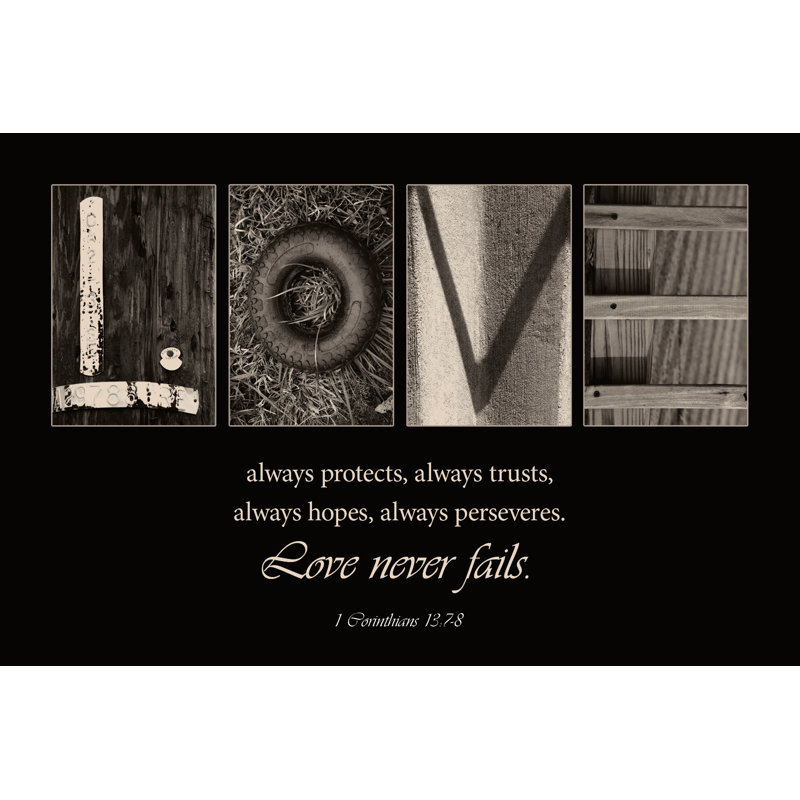 Love 1 Piece Wrapped Canvas Wall Art, 51cm H x 76cm W x 3.8cm D