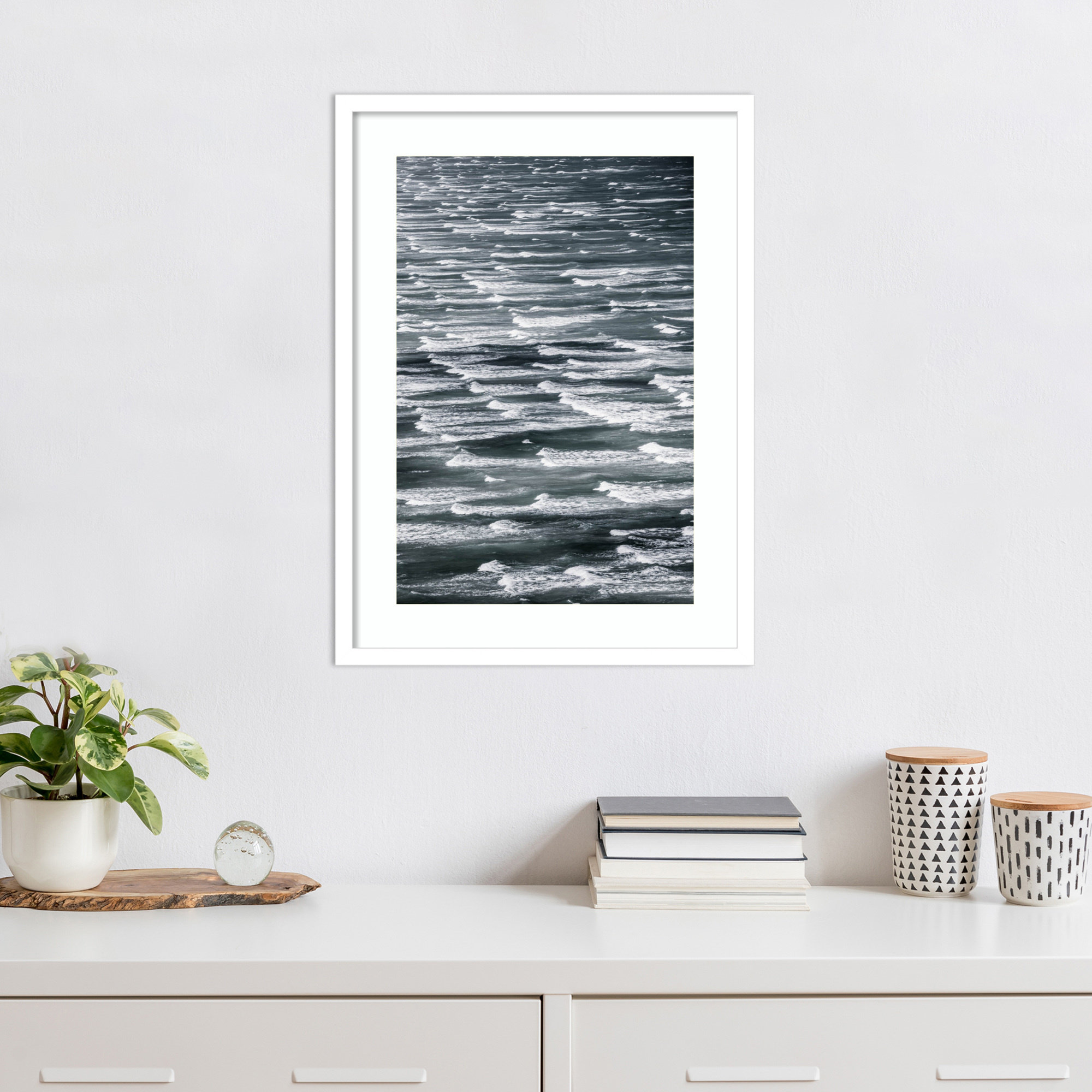 Infinite Waves 02 by Shot by Clint Wood Framed Wall Art Print, White Framed, 25" H x 19" W
