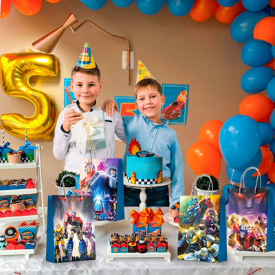 Transformers Party Gift Bags for Kids, 16 Pcs Transformers Favour Goody Bags for Birthday Party Decorations Set