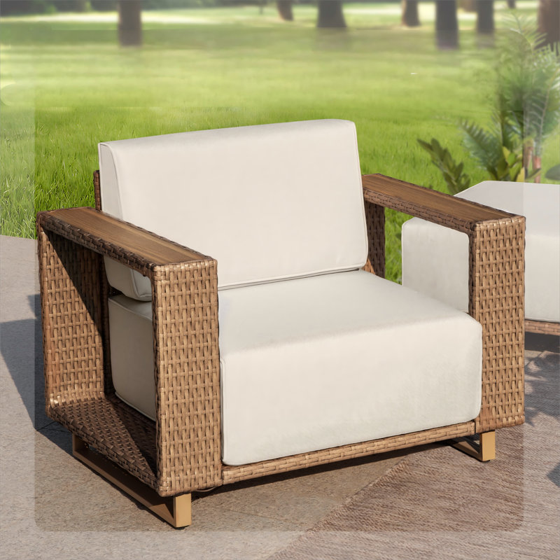 Rattan Double Armrest Single Chair