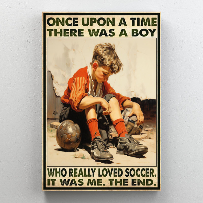 «A Boy Really Lived Soccer», reproduction d'art rectangulaire sur toile tendue 1 pièce, H 14 po x l 11 po x P 1,25 po