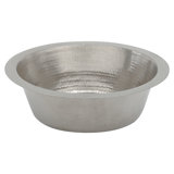 14" Round Hammered Copper Bar Sink in Nickel w/ 2" Drain Opening