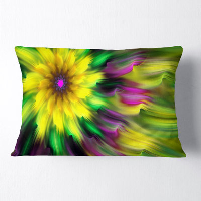 Dance of Yellow Exotic Flower - Floral Printed Throw Pillow