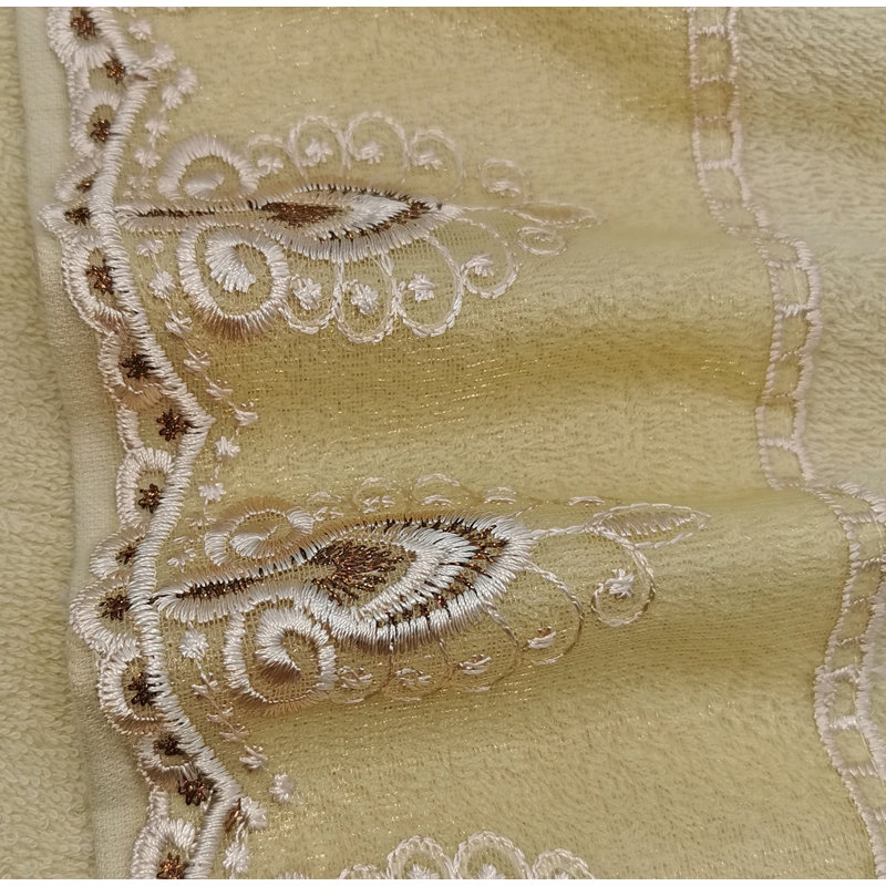 Ensemble de serviettes 100% coton 3 pièces Carli, Jaune
