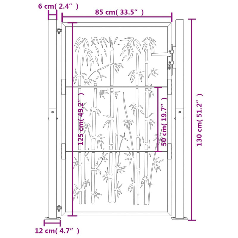Cortana Rusty Metal Gate, 105 x 130 cm