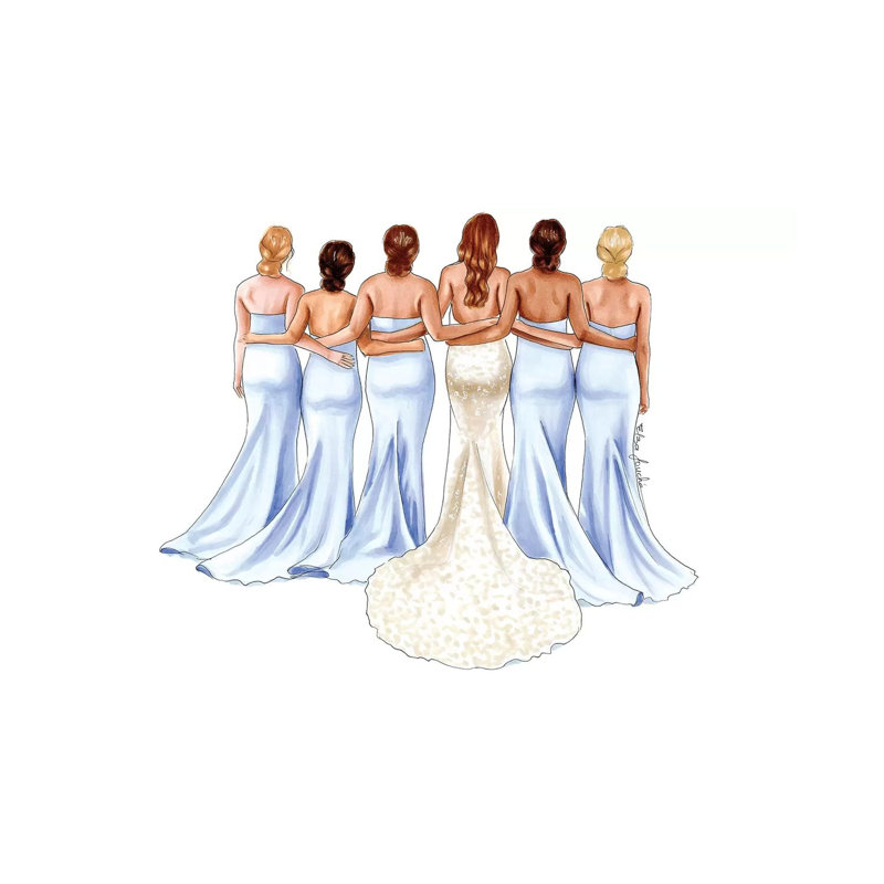 «Bridesmaids» par Elza Fouche, impression sur toile tendue, H 26 po x l 40 po x 1,5 po