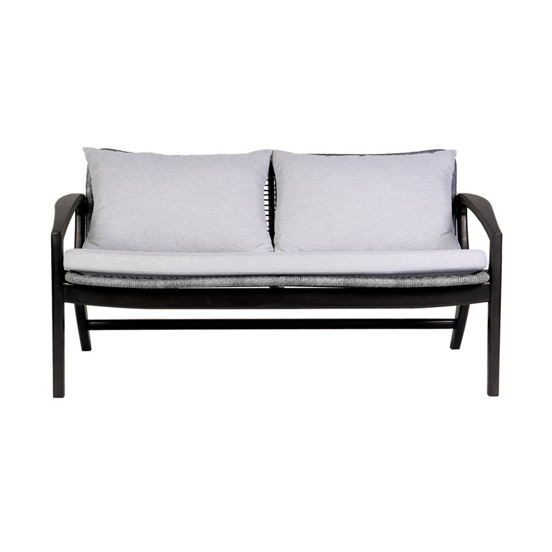 Duhon Outdoor Sofa In Eucalyptus Wood Wrapped In Rope