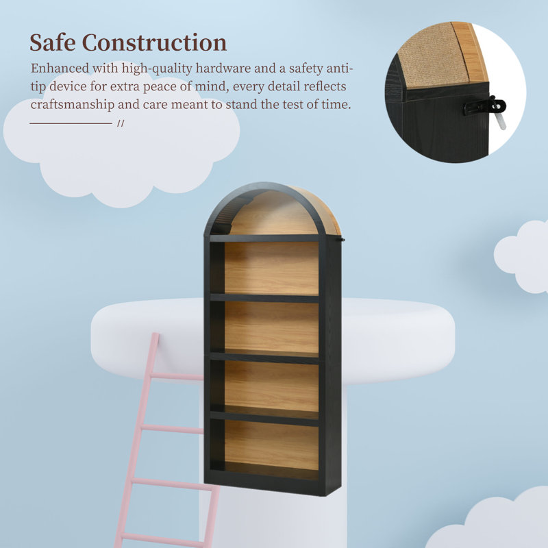 2 Piece 68.8" Tall Bookcase, 5 Tier Floor Standing Bookshelves, Black