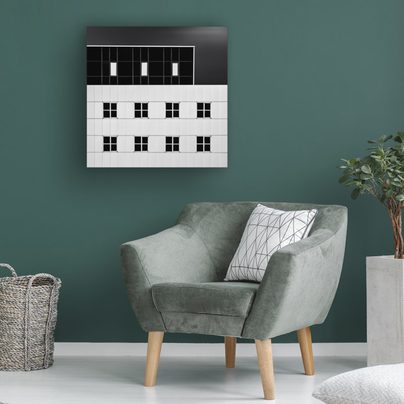 Œuvre d'art sur toile noir, Gilbert, H 18 po x l 18 po
