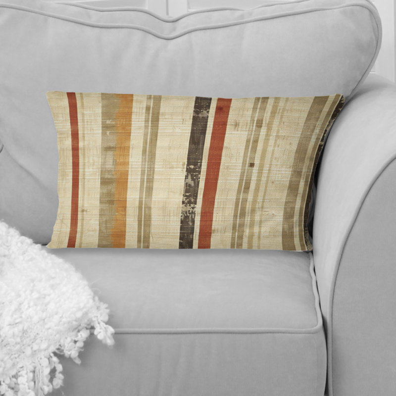 Coussin lombaire beige Midcentury Lines II - Midcentury