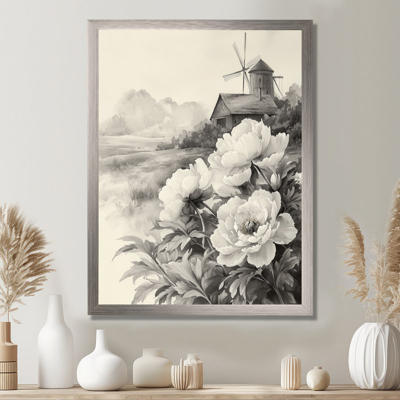 Eckhoff - Floral Canvas Prints, H 32 po x l 16 po, Argent argent, Framed Print without Mat