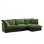 Canapé modulaire moderne en L en chenille avec repose-pieds convertible et 2 coussins pour un salon confortable-1038357507