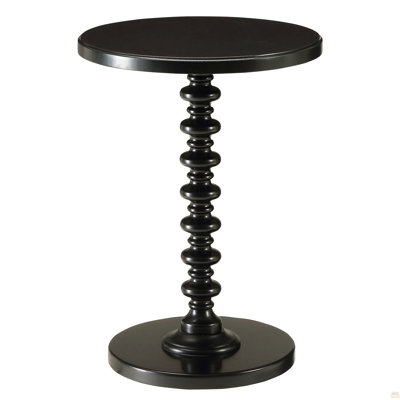 Black Round Wooden Side Table