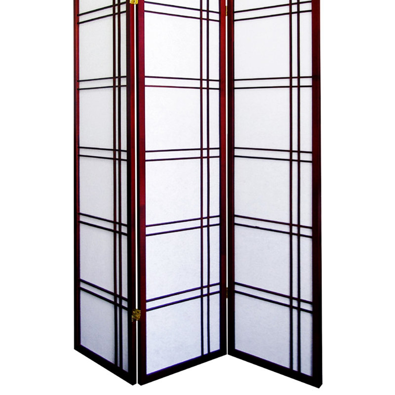 70 "3 moustiquaires" de couleur cerise - bois de pin, pliable pour économiser de l'espace, grande cloison décorative moderne en pin, gestion, barrière intérieure