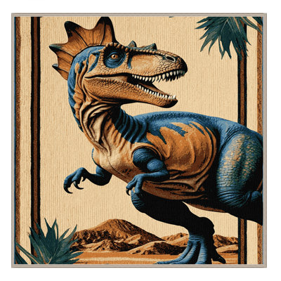 Machine Washable Dinosaurs Brown Area Rug