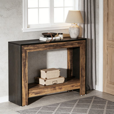 Table console 41 po, canapé de couloir avec tablette de rangement ouverte