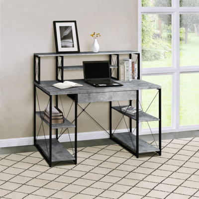 Bureau avec tablettes ouvertes et huche