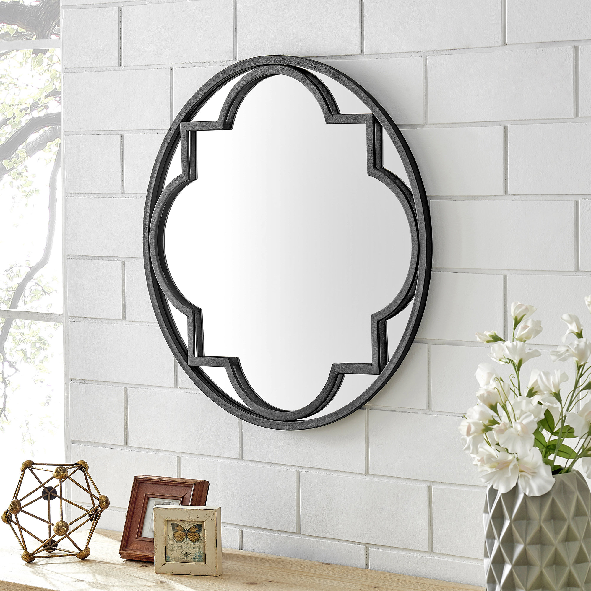 Ophelia & Co. Holtman Round Metal Framed Wall Mounted Accent Mirror in ...