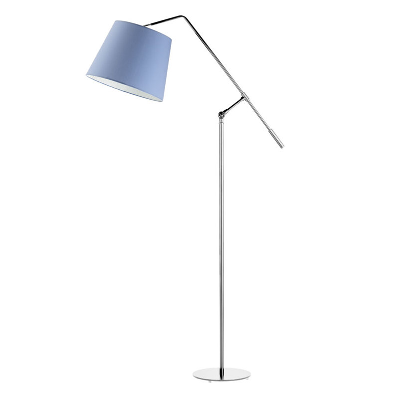 Gazanfer 170cm Arched Floor Lamp, Blue, Chrome