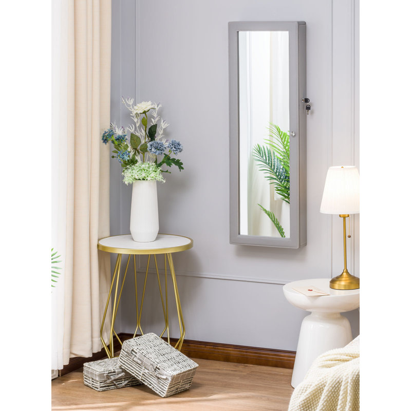 Armoire à bijoux murale avec miroir Grimmage, gris