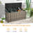 Topbuy 52 " W 96 Gallons Plastic and Wicker Deck Box with Wheels-96607047