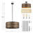 22in. 5-Light Farmhouse Wood Dimmable Drum Chandelier