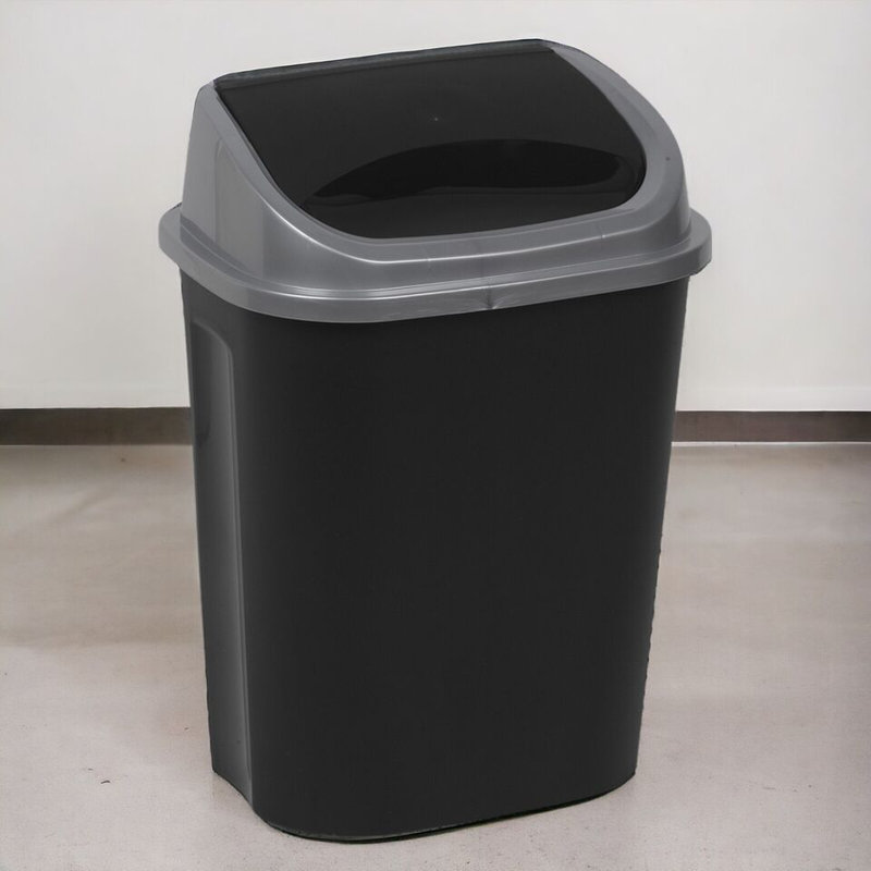 Plastic Swing Top Rubbish Bin, 26.4172