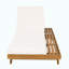 Ensemble de chaises longues, espace disponible sur un côté, bois d'acacia massif avec coussin de détente (crème et triple pli) - version gris foncé assortie disponible-234920617