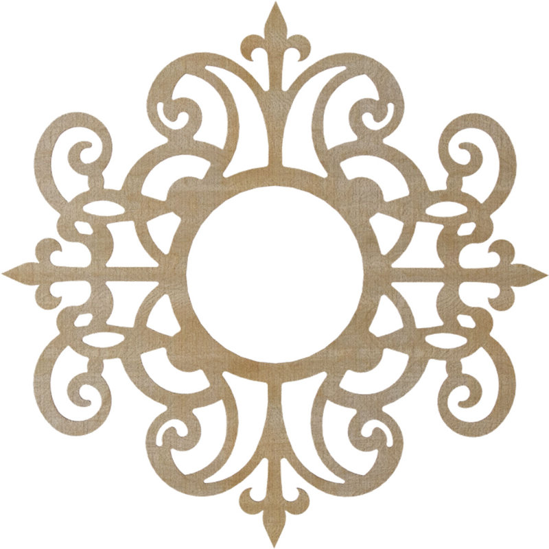 Médaillon de plafond en bois Dijon, Bouleau, H 36 po x l 36 po x P 0,38 po