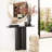 Emily Engineered Wood Round Wall Mirror-90694317