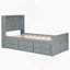 Lit simple en bois avec tête de lit avec rangement et prises de courant, lit extensible avec lit gigogne simple-404568807-404568800