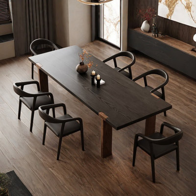 Ash wood dining table household solid wood